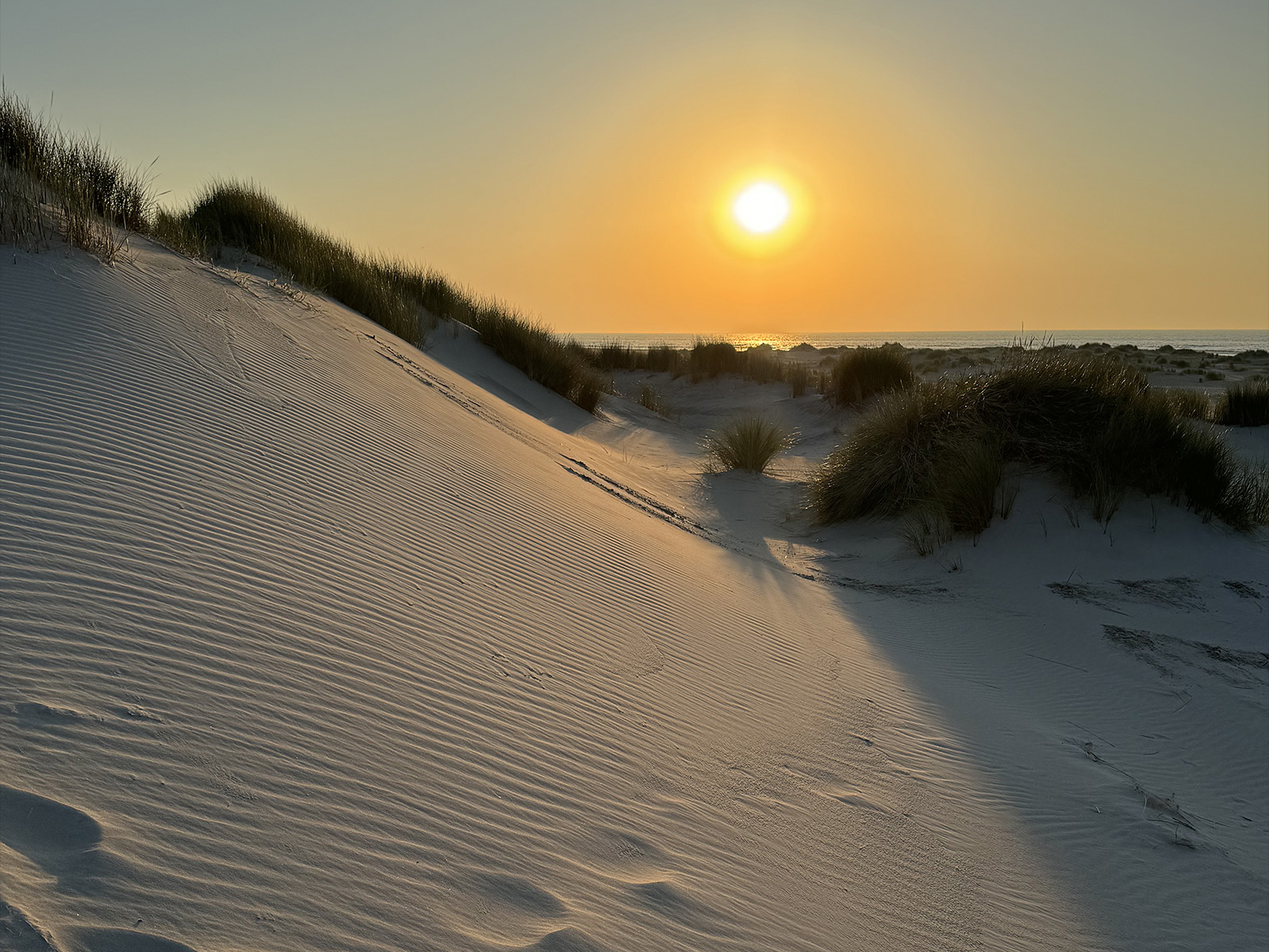 Praktijk Op Weg Behandeling Duinen met ondergaande zon